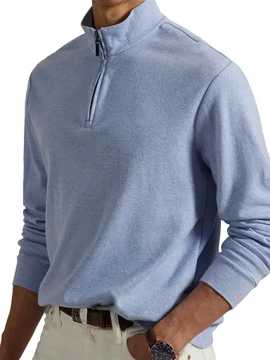 Polo Ralph Lauren Men's Double-Knit Jacquard Quarter-Zip Sweater - Isle Heather Nevis - Size XXL | Thumbnail 5 Polo Ralph Lauren Men's Double-Knit Jacquard Quarter-Zip Sweater - Isle Heather Nevis - Size XXL | Thumbnail 5