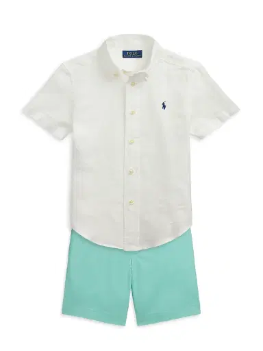 Polo Ralph Lauren Little Boy's & Boy's Linen Short-Sleeve Shirt - White | Thumbnail 2 Polo Ralph Lauren Little Boy's & Boy's Linen Short-Sleeve Shirt - White | Thumbnail 2