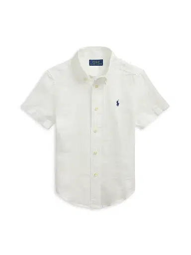 Polo Ralph Lauren Little Boy's & Boy's Linen Short-Sleeve Shirt - White | Thumbnail 1 Polo Ralph Lauren Little Boy's & Boy's Linen Short-Sleeve Shirt - White | Thumbnail 1