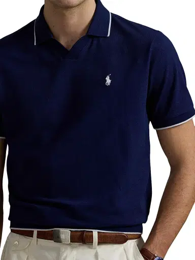 Polo Ralph Lauren Men's Jacquard Mesh Cotton Polo Shirt - Newport Navy - Size XXL | Thumbnail 5 Polo Ralph Lauren Men's Jacquard Mesh Cotton Polo Shirt - Newport Navy - Size XXL | Thumbnail 5