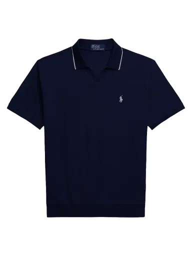 Polo Ralph Lauren Men's Jacquard Mesh Cotton Polo Shirt - Newport Navy - Size XXL | Thumbnail 1 Polo Ralph Lauren Men's Jacquard Mesh Cotton Polo Shirt - Newport Navy - Size XXL | Thumbnail 1
