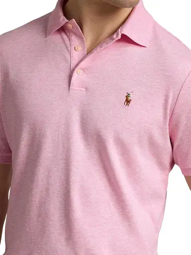 Polo Ralph Lauren Men's Cotton Slim-Fit Polo Shirt - Carmel Pink Heather - Size XXL | Thumbnail 5 Polo Ralph Lauren Men's Cotton Slim-Fit Polo Shirt - Carmel Pink Heather - Size XXL | Thumbnail 5