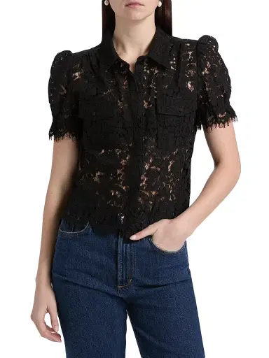 Generation Love Women's Mina Lace Button-Front Top - Black | Thumbnail 3 Generation Love Women's Mina Lace Button-Front Top - Black | Thumbnail 3
