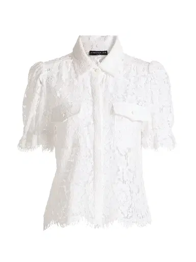 Generation Love Women's Mina Lace Button-Front Top - White - Size XL | Thumbnail 1 Generation Love Women's Mina Lace Button-Front Top - White - Size XL | Thumbnail 1