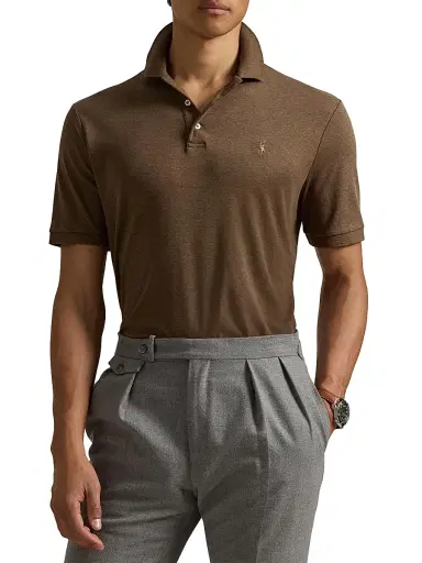 Polo Ralph Lauren Men's Classic-Fit Soft Cotton Polo Shirt - Cedar Heather | Thumbnail 3 Polo Ralph Lauren Men's Classic-Fit Soft Cotton Polo Shirt - Cedar Heather | Thumbnail 3