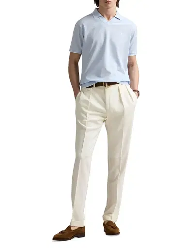 Polo Ralph Lauren Men's Jacquard Mesh Cotton Polo Shirt - Office Blue - Size XXL | Thumbnail 2 Polo Ralph Lauren Men's Jacquard Mesh Cotton Polo Shirt - Office Blue - Size XXL | Thumbnail 2