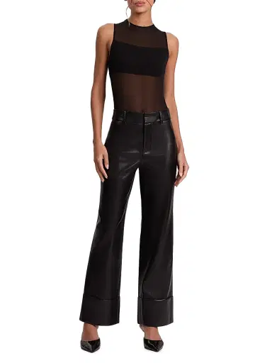ALICE + OLIVIA Women's Alexander Faux-Leather Pants - Black | Thumbnail 2 ALICE + OLIVIA Women's Alexander Faux-Leather Pants - Black | Thumbnail 2