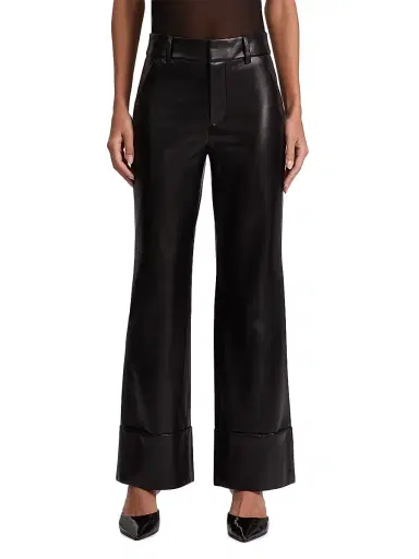 ALICE + OLIVIA Women's Alexander Faux-Leather Pants - Black | Thumbnail 3 ALICE + OLIVIA Women's Alexander Faux-Leather Pants - Black | Thumbnail 3