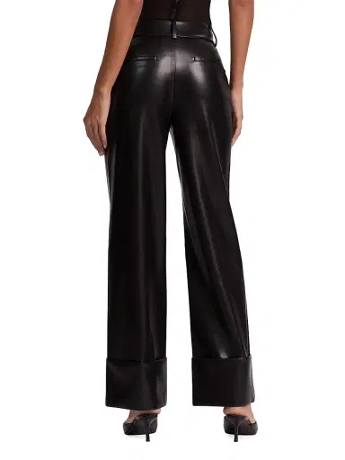 ALICE + OLIVIA Women's Alexander Faux-Leather Pants - Black | Thumbnail 5 ALICE + OLIVIA Women's Alexander Faux-Leather Pants - Black | Thumbnail 5