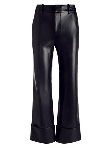 ALICE + OLIVIA Women's Alexander Faux-Leather Pants - Black | Thumbnail 1 ALICE + OLIVIA Women's Alexander Faux-Leather Pants - Black | Thumbnail 1