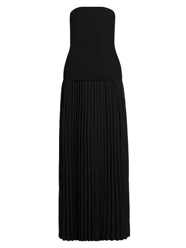 Generation Love Women's Cody Crepe Strapless Pleated Maxi Dress - Black | Thumbnail 1 Generation Love Women's Cody Crepe Strapless Pleated Maxi Dress - Black | Thumbnail 1