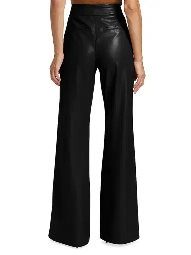 ALICE + OLIVIA Women's Dylan Wide-Leg Faux Leather Trousers - Black | Thumbnail 5 ALICE + OLIVIA Women's Dylan Wide-Leg Faux Leather Trousers - Black | Thumbnail 5