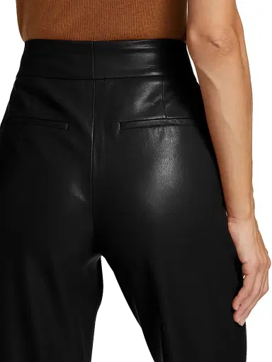 ALICE + OLIVIA Women's Dylan Wide-Leg Faux Leather Trousers - Black | Thumbnail 6 ALICE + OLIVIA Women's Dylan Wide-Leg Faux Leather Trousers - Black | Thumbnail 6