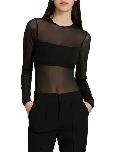 Alice + Olivia Women's Bandeau Sheer Bodysuit | Thumbnail 3 Alice + Olivia Women's Bandeau Sheer Bodysuit | Thumbnail 3