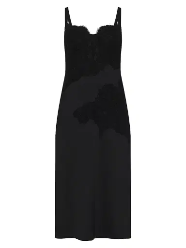 L'AGENCE Women's Fenna Lace Applique Silk Slipdress - Black | Thumbnail 1 L'AGENCE Women's Fenna Lace Applique Silk Slipdress - Black | Thumbnail 1