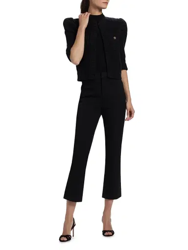 L'AGENCE Women's Ketra Baby Bootcut Crop Trousers - Black | Thumbnail 2 L'AGENCE Women's Ketra Baby Bootcut Crop Trousers - Black | Thumbnail 2