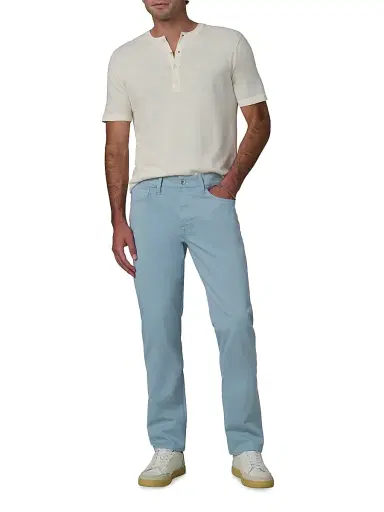 Joe's Jeans Men's Cotton-Linen Henley - Egret | Thumbnail 2 Joe's Jeans Men's Cotton-Linen Henley - Egret | Thumbnail 2
