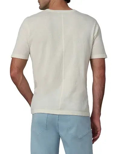 Joe's Jeans Men's Cotton-Linen Henley - Egret | Thumbnail 4 Joe's Jeans Men's Cotton-Linen Henley - Egret | Thumbnail 4