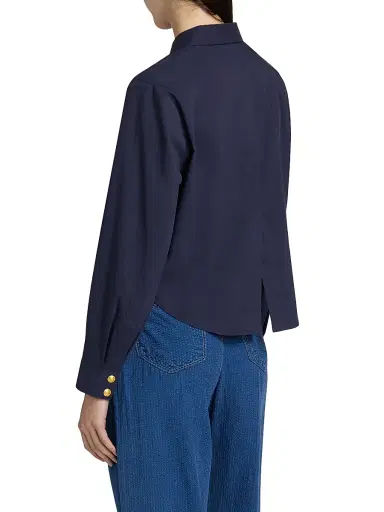 L'Agence Women's Cosette Crop Hi-Low Shirt | Thumbnail 5 L'Agence Women's Cosette Crop Hi-Low Shirt | Thumbnail 5