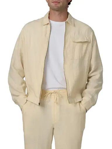 Joe's Jeans Men's Linen Full-Zip Jacket - Summer Sand | Thumbnail 3 Joe's Jeans Men's Linen Full-Zip Jacket - Summer Sand | Thumbnail 3
