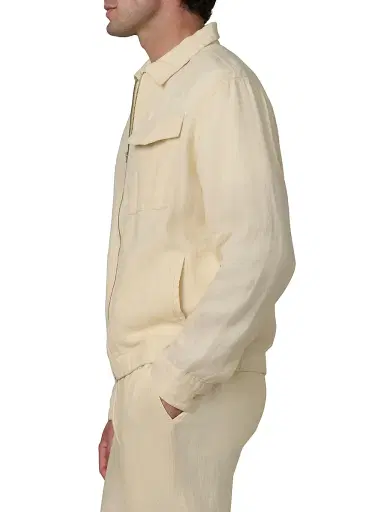 Joe's Jeans Men's Linen Full-Zip Jacket - Summer Sand | Thumbnail 4 Joe's Jeans Men's Linen Full-Zip Jacket - Summer Sand | Thumbnail 4