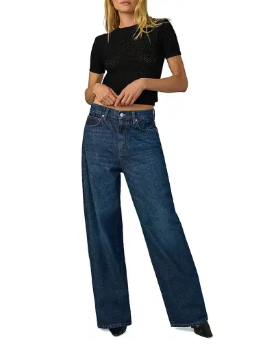 Joe's Jeans Women's The Crochet Baby T-Shirt - Black | Thumbnail 2 Joe's Jeans Women's The Crochet Baby T-Shirt - Black | Thumbnail 2