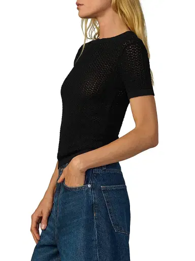 Joe's Jeans Women's The Crochet Baby T-Shirt - Black | Thumbnail 4 Joe's Jeans Women's The Crochet Baby T-Shirt - Black | Thumbnail 4