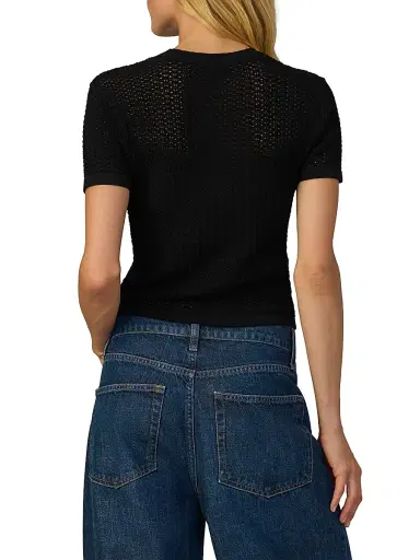 Joe's Jeans Women's The Crochet Baby T-Shirt - Black | Thumbnail 5 Joe's Jeans Women's The Crochet Baby T-Shirt - Black | Thumbnail 5