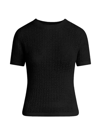 Joe's Jeans Women's The Crochet Baby T-Shirt - Black | Thumbnail 1 Joe's Jeans Women's The Crochet Baby T-Shirt - Black | Thumbnail 1