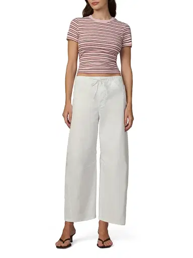 Joe's Jeans Women's The Striped Baby T-Shirt - Blush Ecru Stripe - Size XS | Thumbnail 2 Joe's Jeans Women's The Striped Baby T-Shirt - Blush Ecru Stripe - Size XS | Thumbnail 2