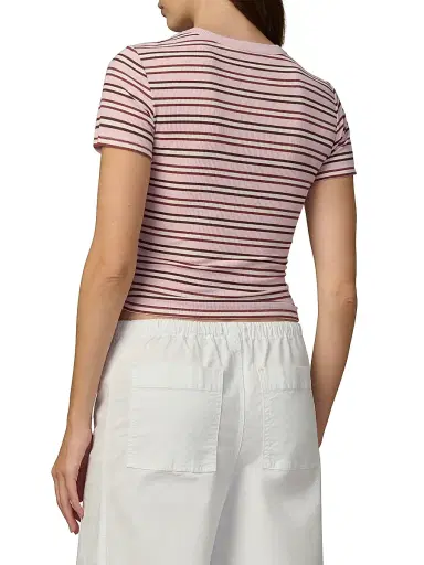 Joe's Jeans Women's The Striped Baby T-Shirt - Blush Ecru Stripe - Size XS | Thumbnail 5 Joe's Jeans Women's The Striped Baby T-Shirt - Blush Ecru Stripe - Size XS | Thumbnail 5