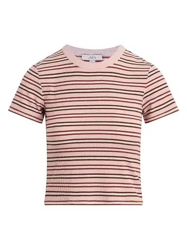 Joe's Jeans Women's The Striped Baby T-Shirt - Blush Ecru Stripe - Size XS | Thumbnail 1 Joe's Jeans Women's The Striped Baby T-Shirt - Blush Ecru Stripe - Size XS | Thumbnail 1