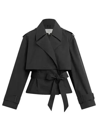 Joe's Jeans Women's The Liz Cropped Trench Coat - Black | Thumbnail 1 Joe's Jeans Women's The Liz Cropped Trench Coat - Black | Thumbnail 1