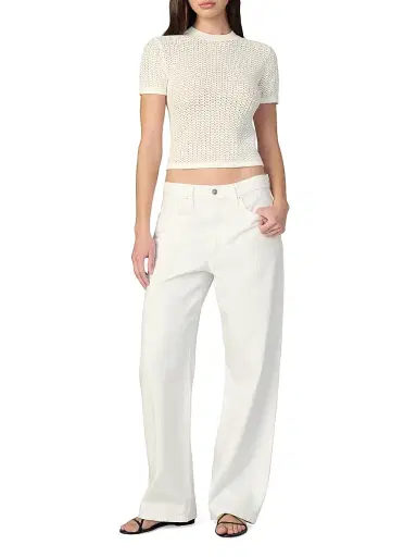 Joe's Jeans Women's The Crochet Baby T-Shirt - Ecru | Thumbnail 2 Joe's Jeans Women's The Crochet Baby T-Shirt - Ecru | Thumbnail 2