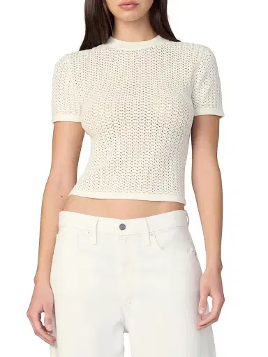 Joe's Jeans Women's The Crochet Baby T-Shirt - Ecru | Thumbnail 3 Joe's Jeans Women's The Crochet Baby T-Shirt - Ecru | Thumbnail 3