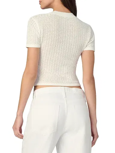 Joe's Jeans Women's The Crochet Baby T-Shirt - Ecru | Thumbnail 4 Joe's Jeans Women's The Crochet Baby T-Shirt - Ecru | Thumbnail 4