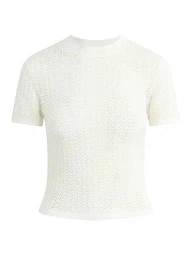 Joe's Jeans Women's The Crochet Baby T-Shirt - Ecru | Thumbnail 1 Joe's Jeans Women's The Crochet Baby T-Shirt - Ecru | Thumbnail 1