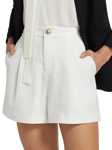 L'AGENCE Women's Saige Safari Shorts - White | Thumbnail 6 L'AGENCE Women's Saige Safari Shorts - White | Thumbnail 6