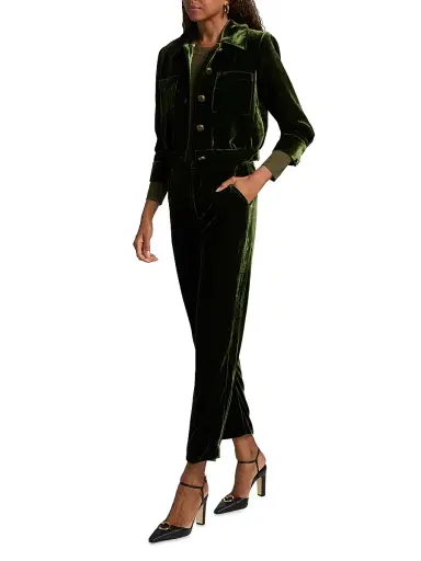 L'Agence Women's Rebel Tapered Velvet Trousers | Thumbnail 2 L'Agence Women's Rebel Tapered Velvet Trousers | Thumbnail 2