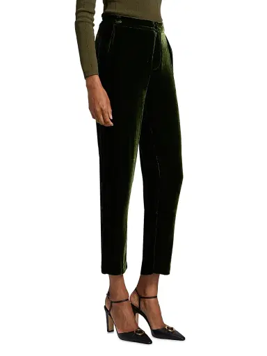 L'Agence Women's Rebel Tapered Velvet Trousers | Thumbnail 4 L'Agence Women's Rebel Tapered Velvet Trousers | Thumbnail 4