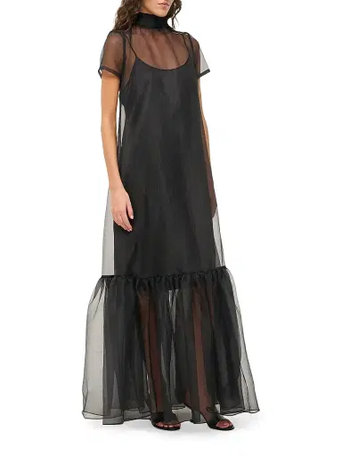 Staud Women's Calluna Organza Maxi Dress - Black - Size Medium | Thumbnail 3 Staud Women's Calluna Organza Maxi Dress - Black - Size Medium | Thumbnail 3