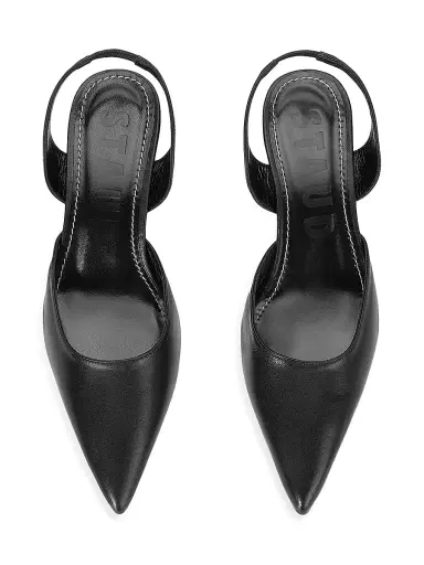 Staud Women's Sebastian 40MM Leather Slingback Pumps - Black - Size 9 | Thumbnail 4 Staud Women's Sebastian 40MM Leather Slingback Pumps - Black - Size 9 | Thumbnail 4