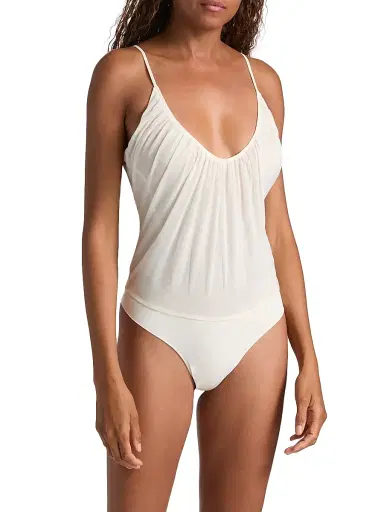 L'Agence Women's Gelina Rusched Bodysuit - Vintage White - Size XXL | Thumbnail 6 L'Agence Women's Gelina Rusched Bodysuit - Vintage White - Size XXL | Thumbnail 6
