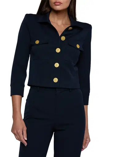 L'Agence Women's Kumi Twill Crop Jacket | Thumbnail 3 L'Agence Women's Kumi Twill Crop Jacket | Thumbnail 3
