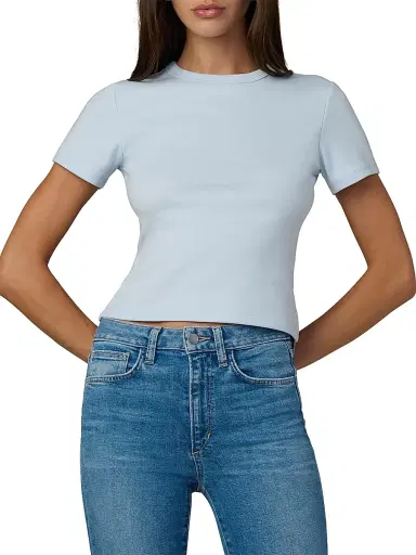 Joe's Jeans Women's The Baby Cotton-Blend T-Shirt - Powder Blue | Thumbnail 3 Joe's Jeans Women's The Baby Cotton-Blend T-Shirt - Powder Blue | Thumbnail 3