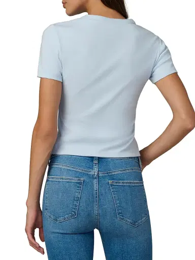 Joe's Jeans Women's The Baby Cotton-Blend T-Shirt - Powder Blue | Thumbnail 5 Joe's Jeans Women's The Baby Cotton-Blend T-Shirt - Powder Blue | Thumbnail 5