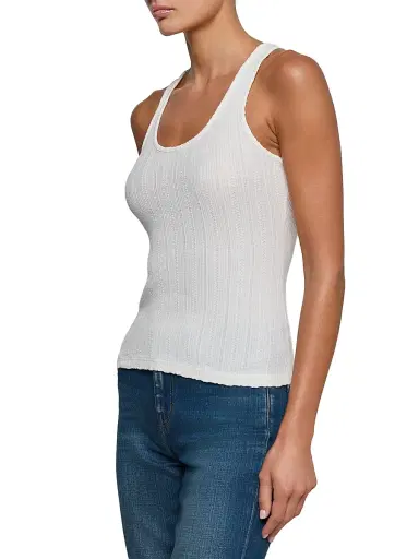 L'AGENCE Women's Adira Cotton Scoopneck Tank - Antique White | Thumbnail 4 L'AGENCE Women's Adira Cotton Scoopneck Tank - Antique White | Thumbnail 4
