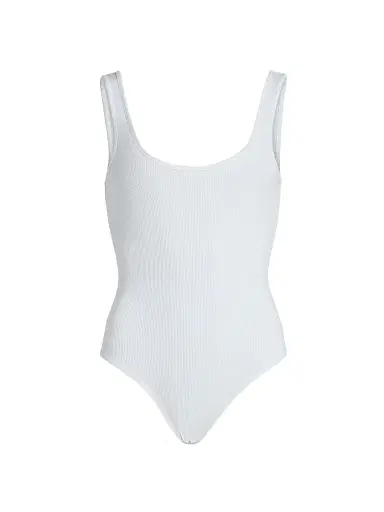 L'Agence Women's Nica Scoopneck Rib-Knit Bodysuit - Pale Mist Blue - Size XL | Thumbnail 1 L'Agence Women's Nica Scoopneck Rib-Knit Bodysuit - Pale Mist Blue - Size XL | Thumbnail 1