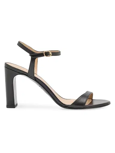 Stuart Weitzman Women's Babette 85MM Leather Sandals - Black | Thumbnail 1 Stuart Weitzman Women's Babette 85MM Leather Sandals - Black | Thumbnail 1