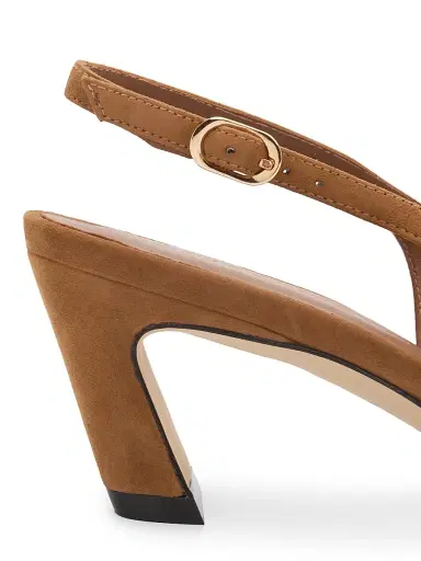 Stuart Weitzman Women's Stassi 50MM Suede Slingback Pumps - Toasted Almond | Thumbnail 5 Stuart Weitzman Women's Stassi 50MM Suede Slingback Pumps - Toasted Almond | Thumbnail 5
